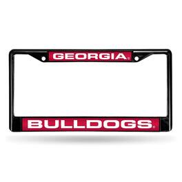 Rico Industries - Georgia-Bulldog's Black Metal Laser Cut License Plate Frame - Multi