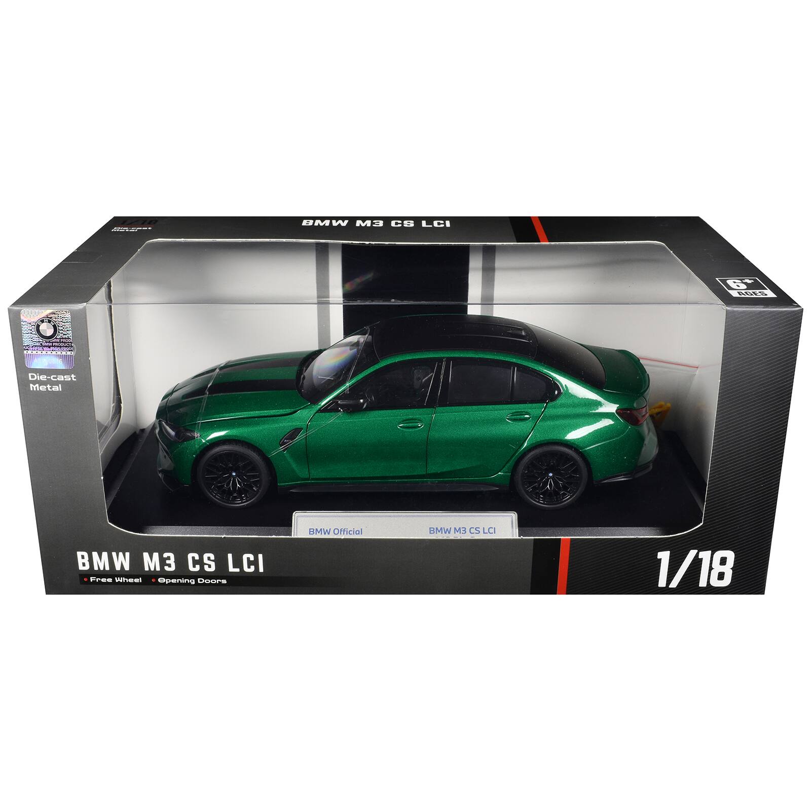 1/18  
BMW M3 CS LCI  
6+ AGES  
Die-cast Metal  
BMW M3 CS LCI Free Wheel Opening Doors  
BMW Official  
BMW M3 CS LCI