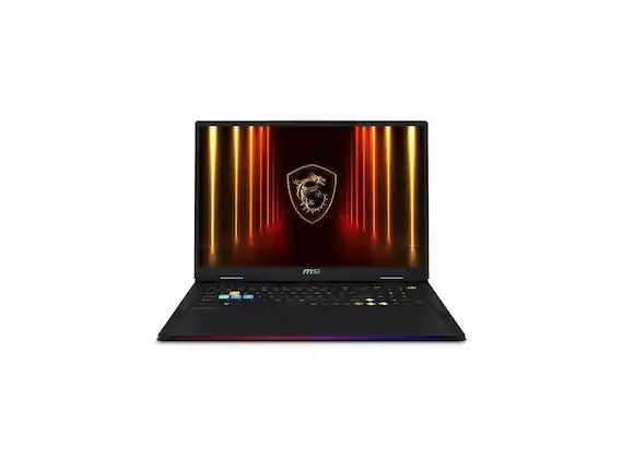 Front. MSI - MSI Raider 18 HX AI A2XWJG-841US 18" Gaming Notebook - Core Ultra 9 285HX - 32GB - 1TB SSD - RTX 5090 - Windows 11 - Black.