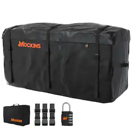 Mockins - 25 Cu Ft. Waterproof Hitch Cargo Carrier Bag (60 in. x 24 in. x 31 in.) with Buckle Straps, Lock & Carry Case