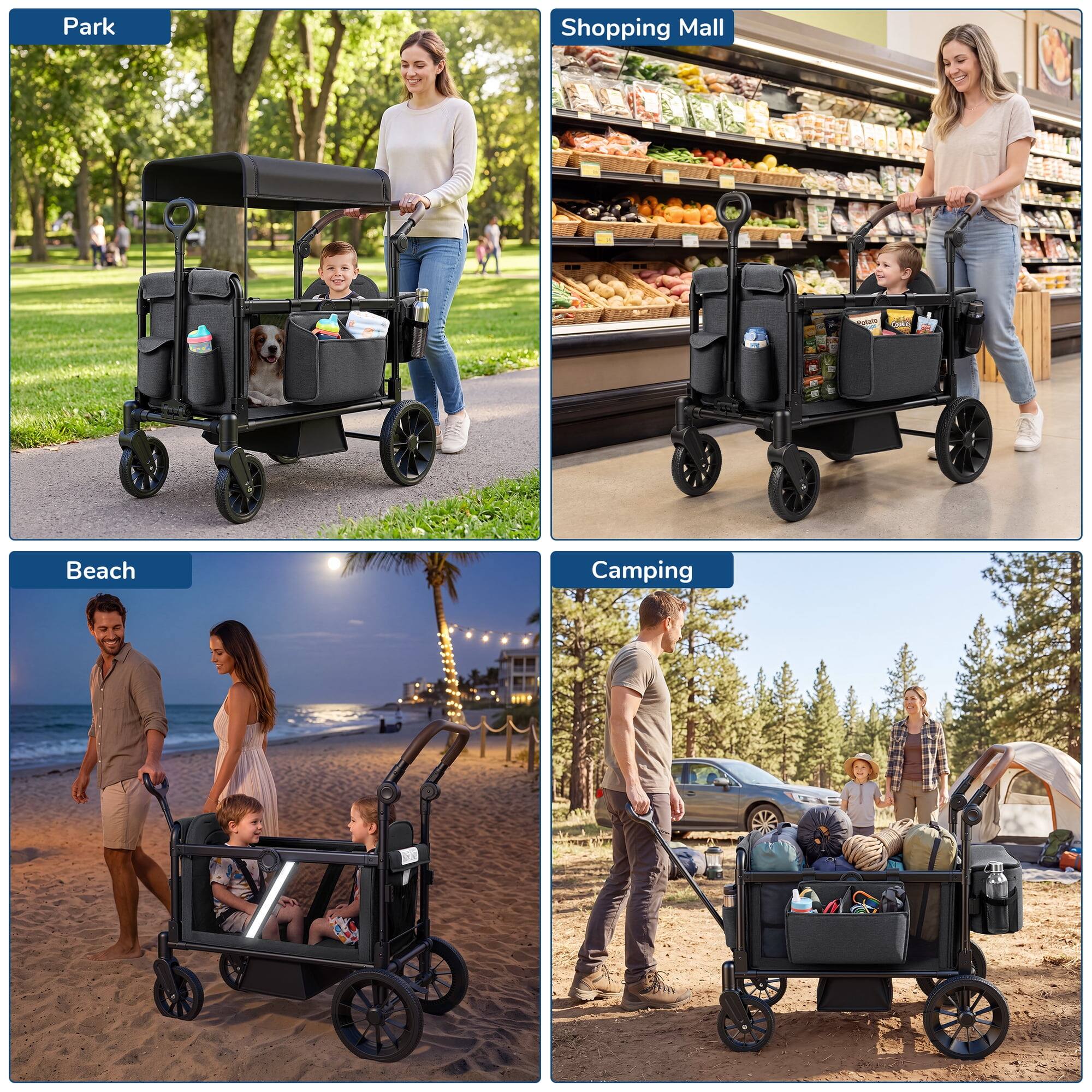 Park  
Shopping Mall  
Beach  
Camping