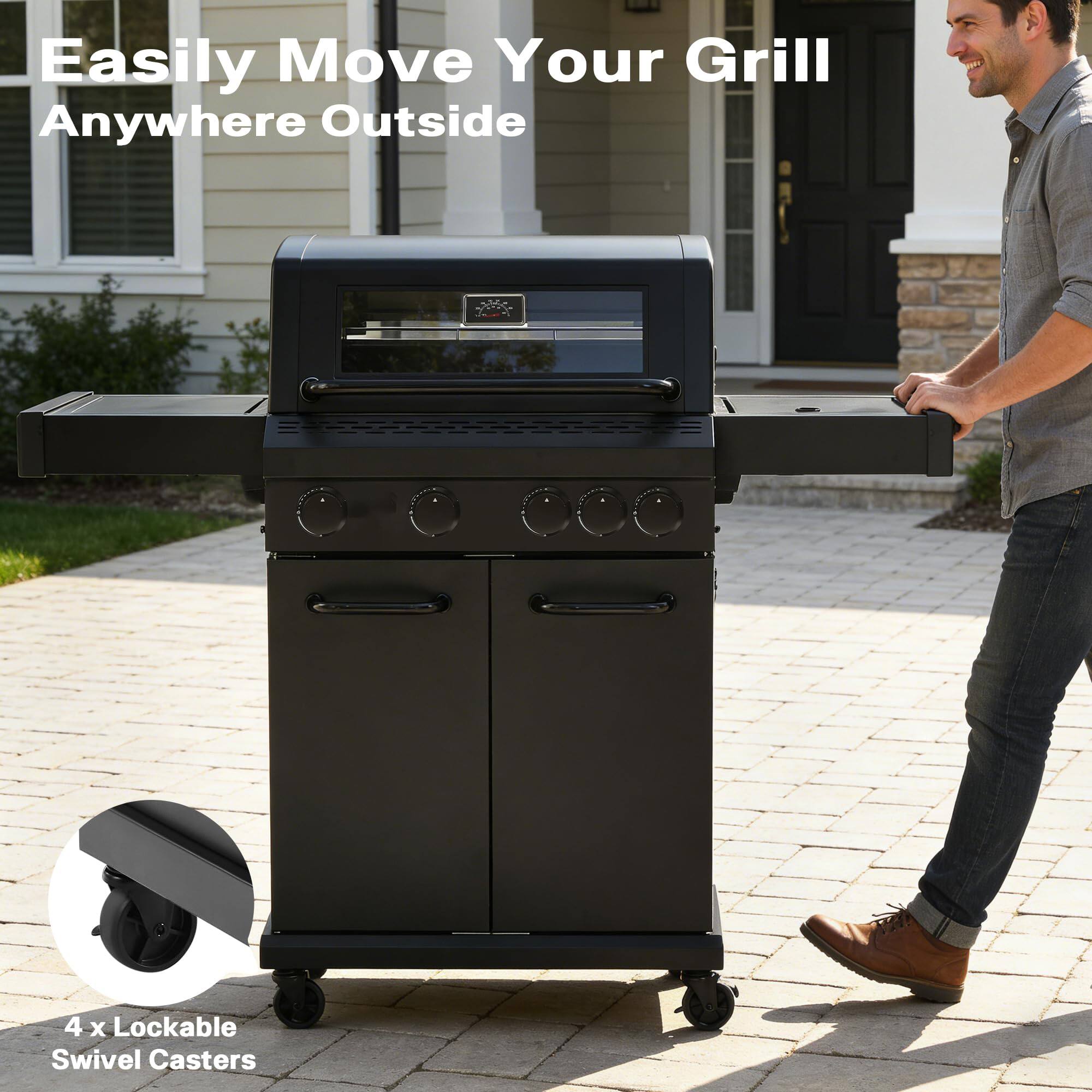Easily Move Your Grill Anywhere Outside

4 x Lockable Swivel Casters