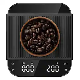 RTMB - 5.9" coffee scale, reusable coffee scale with timer, portable digital kitchen - Black