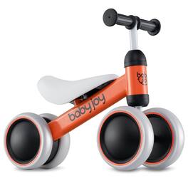 Costway - 4 Wheels Baby Balance Bike for 2 Years Old Boys Girls with Soft Seat Ride On Toy - Orange