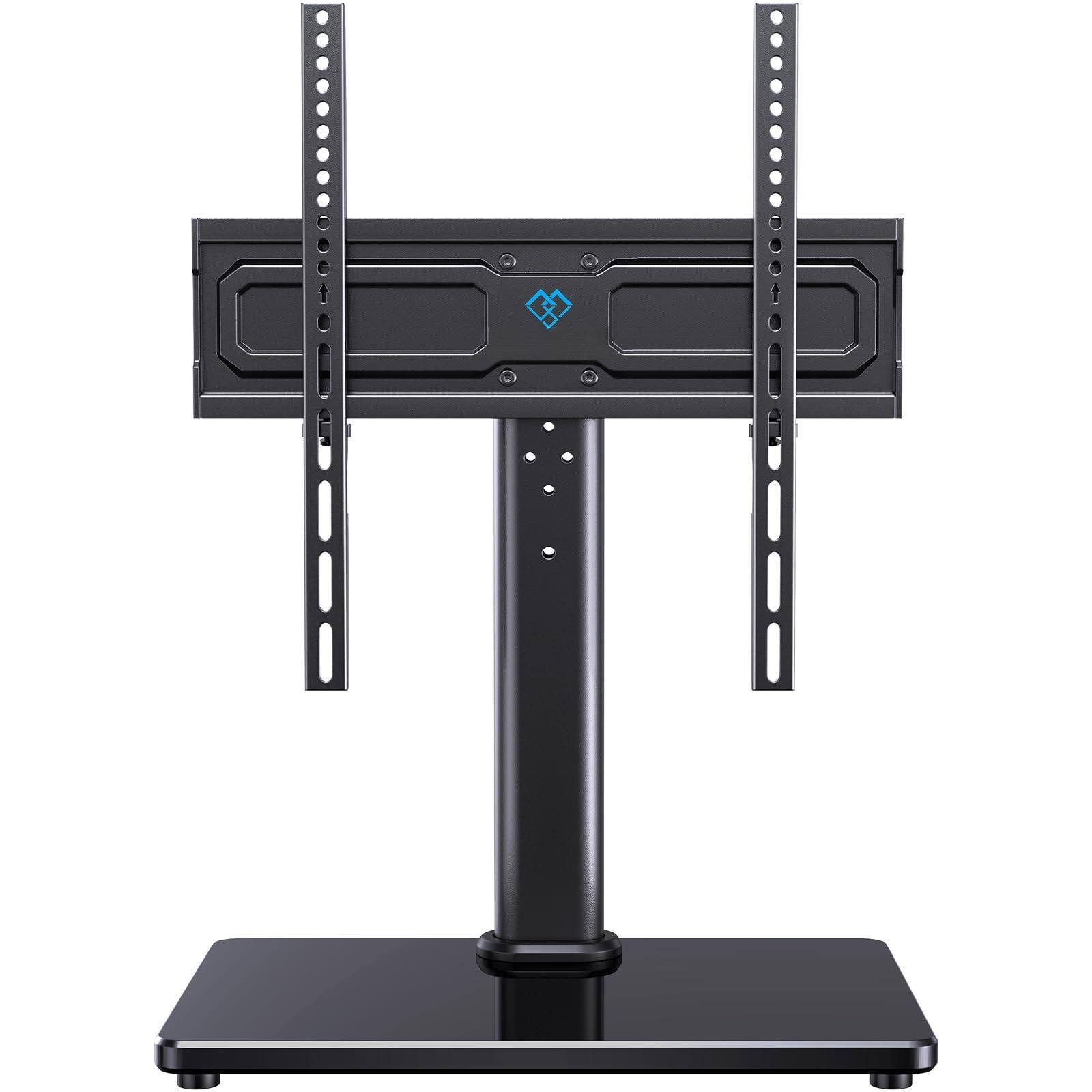 Front. ThinkLink Electronic - Universal Swivel Stand 24- Tvs Height Adjustable Table Top Base Tempered Glass Max Vesa Pstvs33 - 22" -55" Tempered Glass TV Stand.