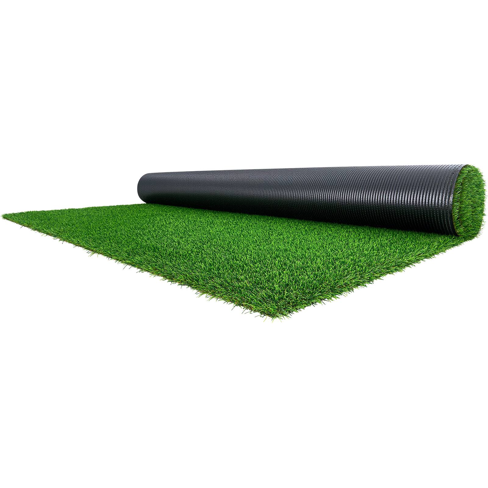 Alt View 5. VEVOR - Artificial Grass, 15 x 7 ft Fake Grass Turf Rug, 1.38 in Pile Height Realistic Synthetic Lawn Carpet Roll Mat - Green.