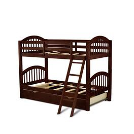 East West Furniture - Youth Bunk Bed Java - Brown