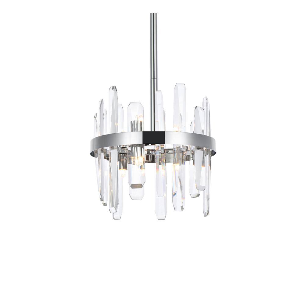 Alt View 4. Elegant Lighting - Serena 12 inch crystal round pendant in chrome - Chrome.