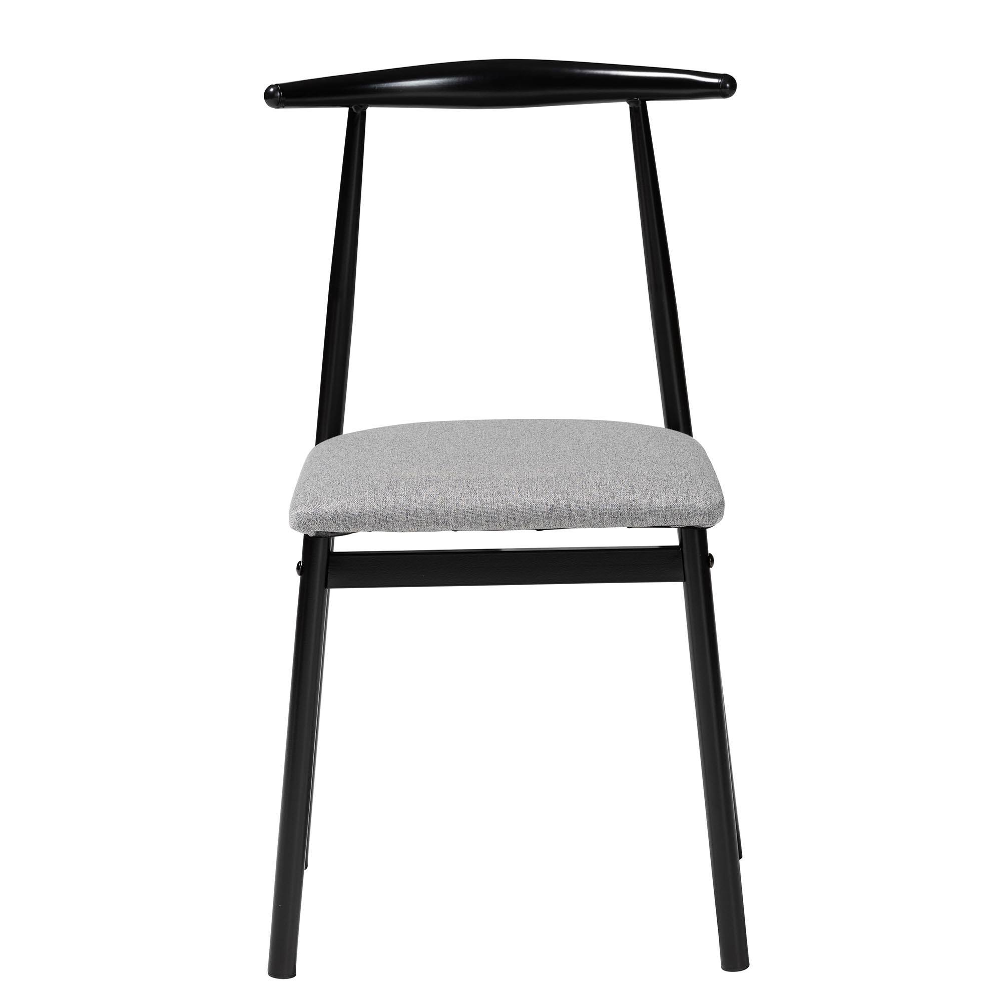 Left. Baxton Studio - Arnold Modern Industrial Fabric and Metal 4-Piece Dining Chair Set - Grey/Black.