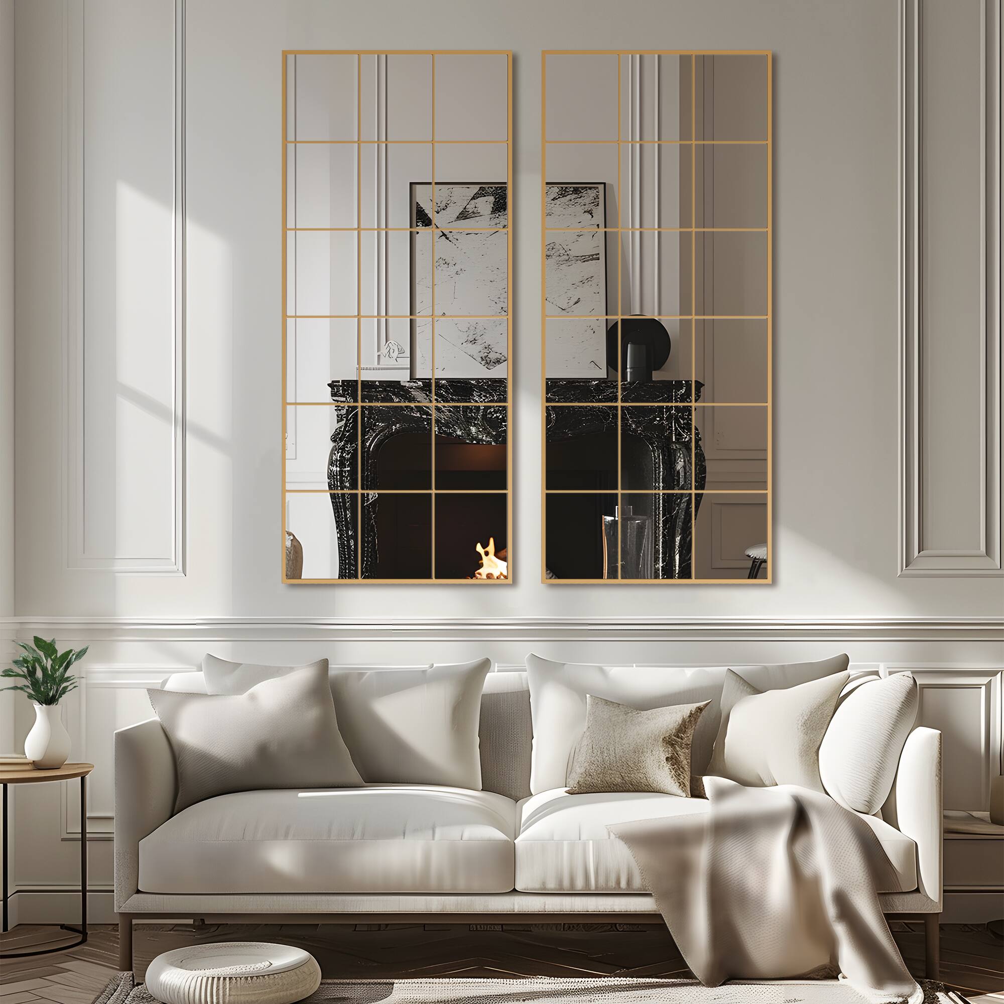 Alt View 2. PexFix - 30x69" Full Length Mirror, Metal Frame, Wall Mount or Leaning Floor Mirror for Bedroom & Entryway - Gold.