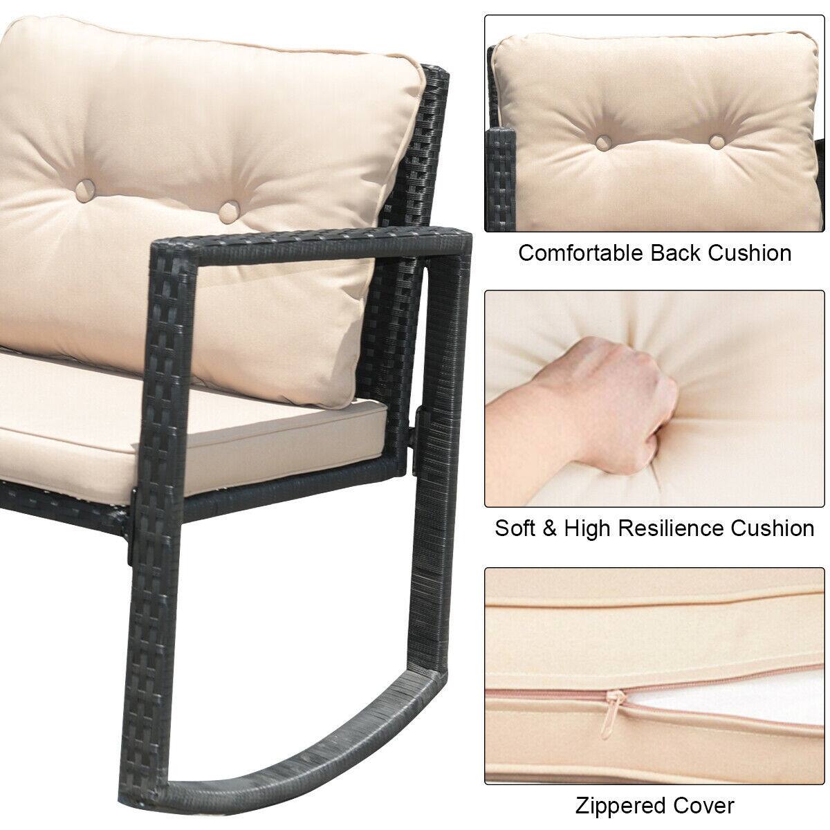 Comfortable Back Cushion, Soft & High Resilience Cushion, Zippered Cover