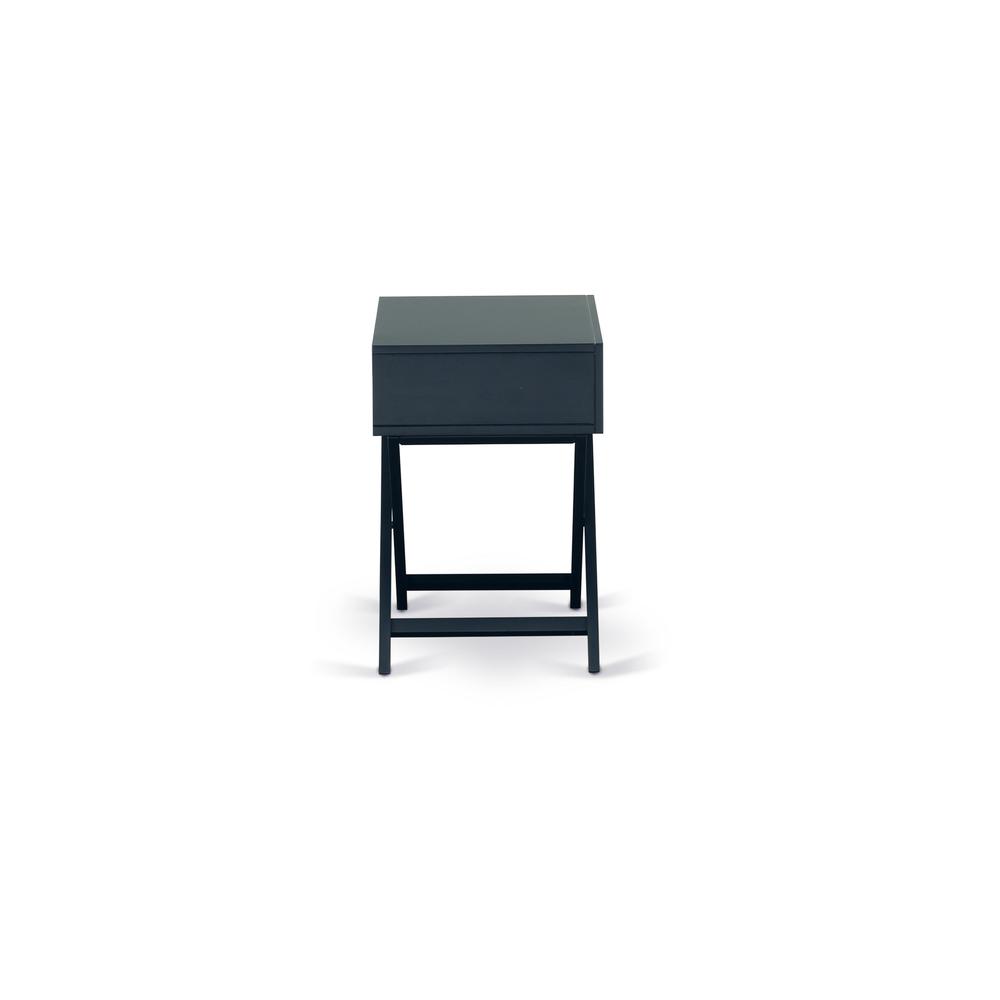 Back. East West Furniture - Night Stand Navy Blue - Brown.