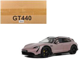2022 Porsche Taycan Turbo S Cross Turismo Metallic 1/18 Model Car by GT Spirit - Pink