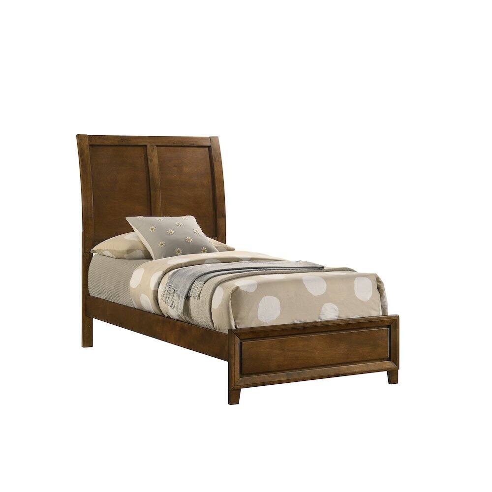Back. New Classic Furniture - Ballard Wood Twin Panel Bed in Walnut Brown - Walnut.