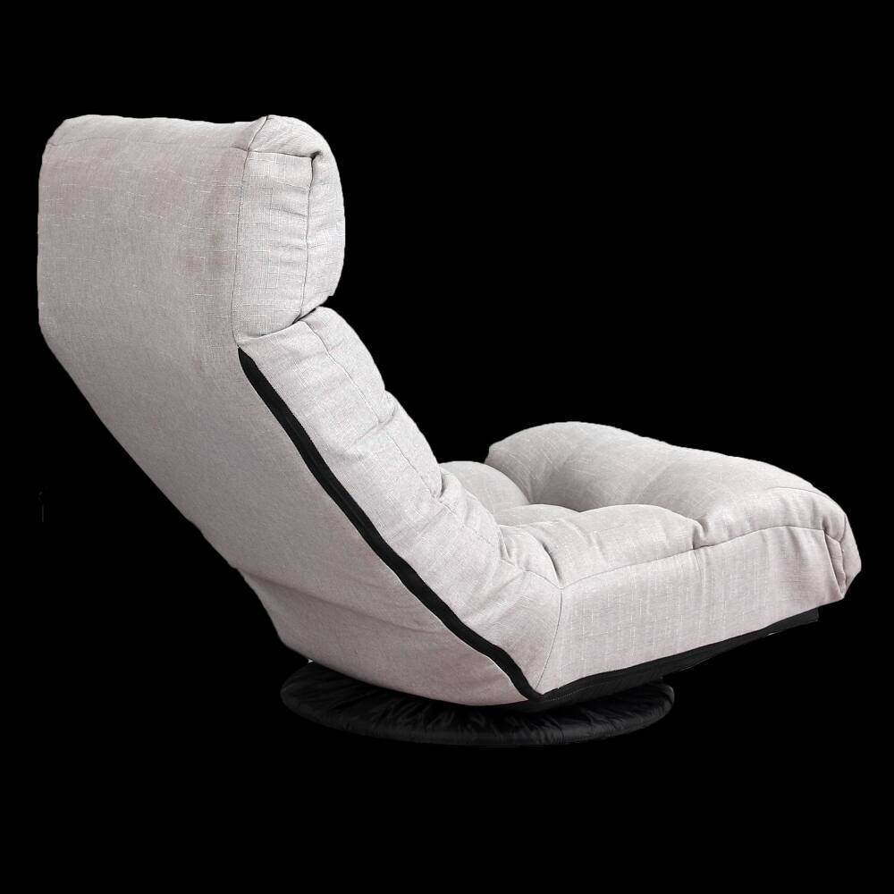 Alt View 3. Loheer - Loheer Adjustable Floor Chair Japanese Lazy Sofa Reclining Chair with Footrest Grey - Grey.