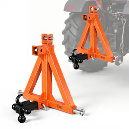 VEVOR - 3 Point Trailer Hitch with 2" Receiver, 3 Pt Quick Hitch with 3 Trailer Balls, Tractor Tow Drawbar Adapter - Orange