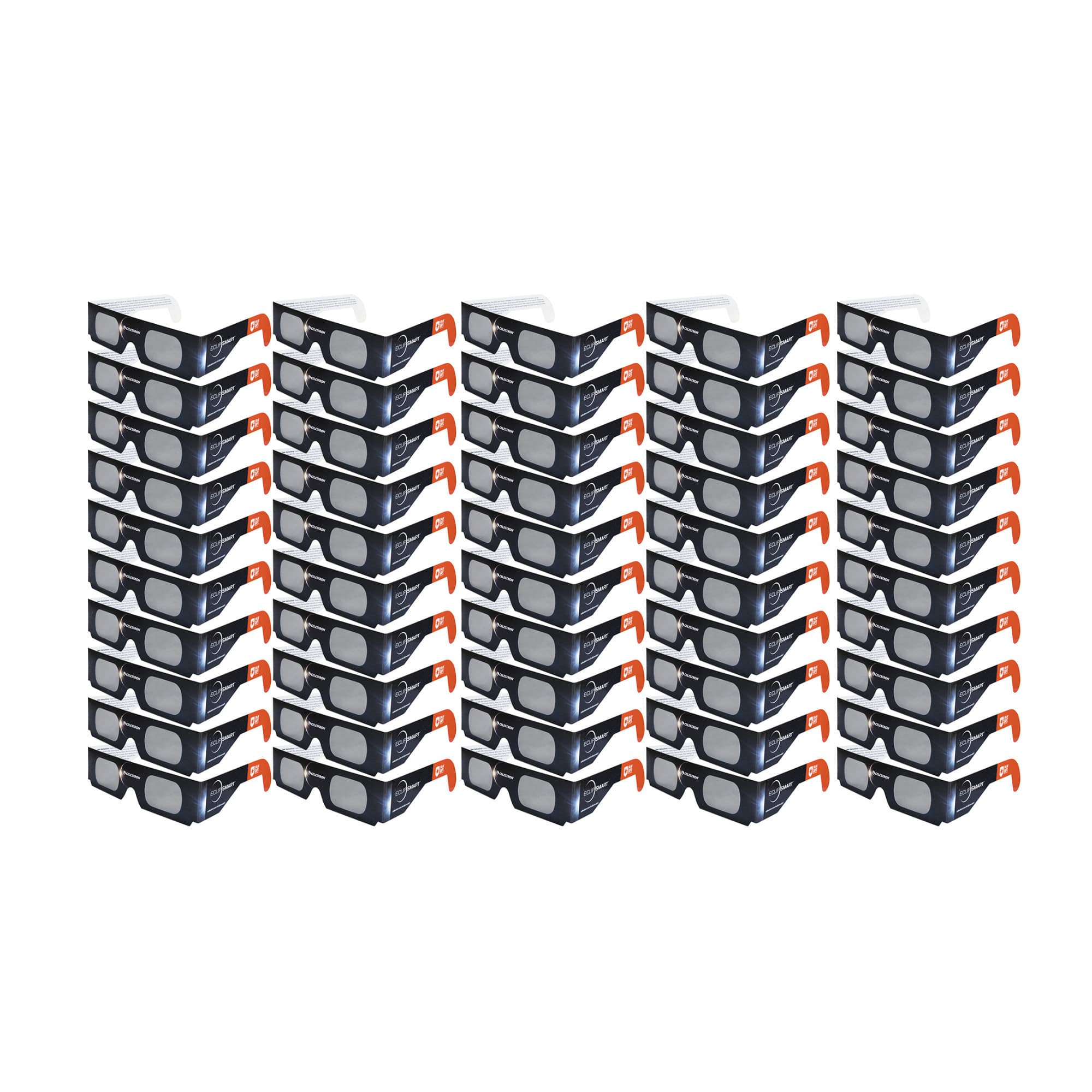 Celestron - EclipSmart Safe Filter Eclipse Glasses ISO 12312-2:2015 (E) (50-Pack) - Multicolor