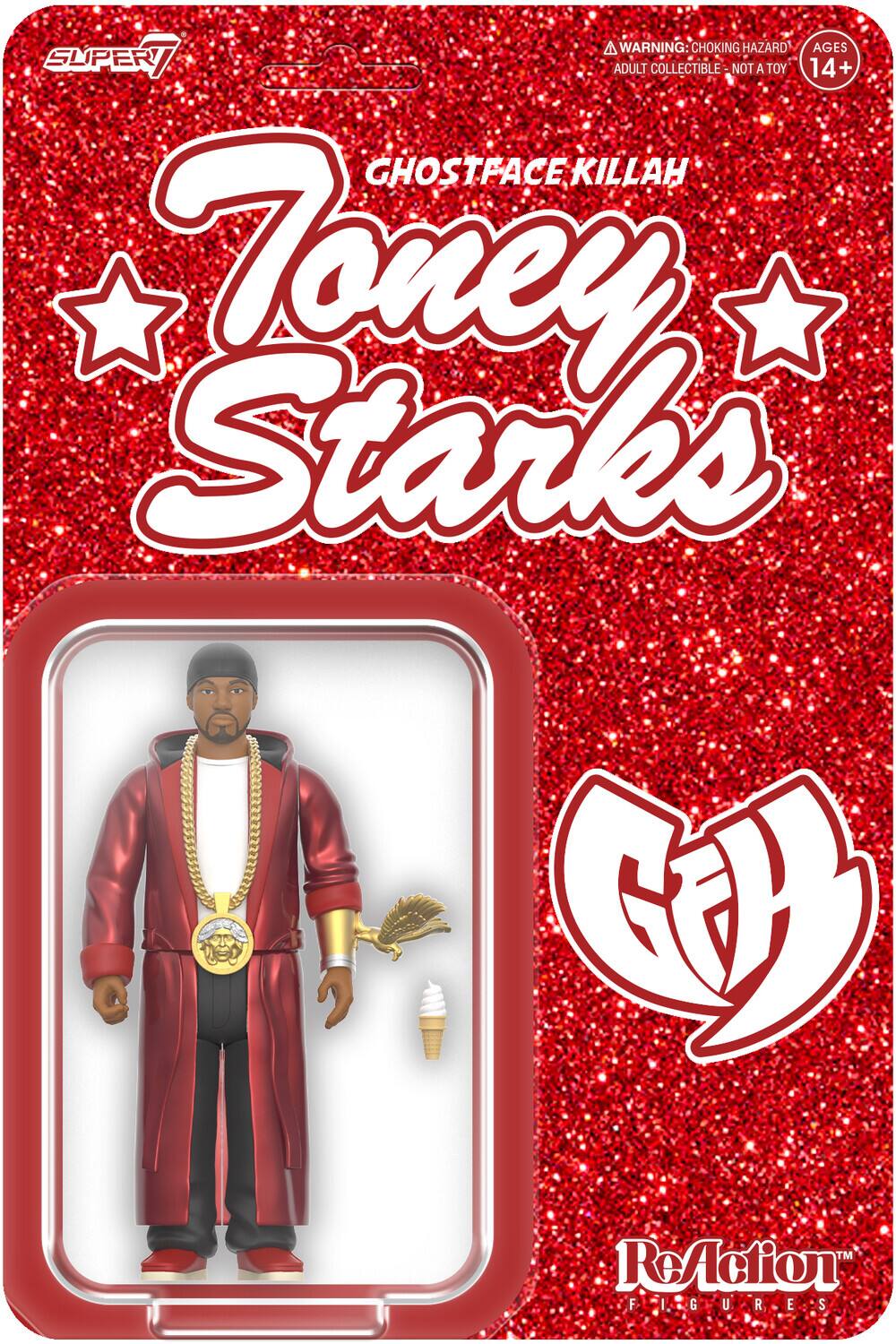 A WARNING: CHOKING HAZARD AGES 14+ ADULT COLLECTIBLE - NOT A TOY  
GHOSTFACE KILLAH  
Toney Starks  
ReAction FIGURES