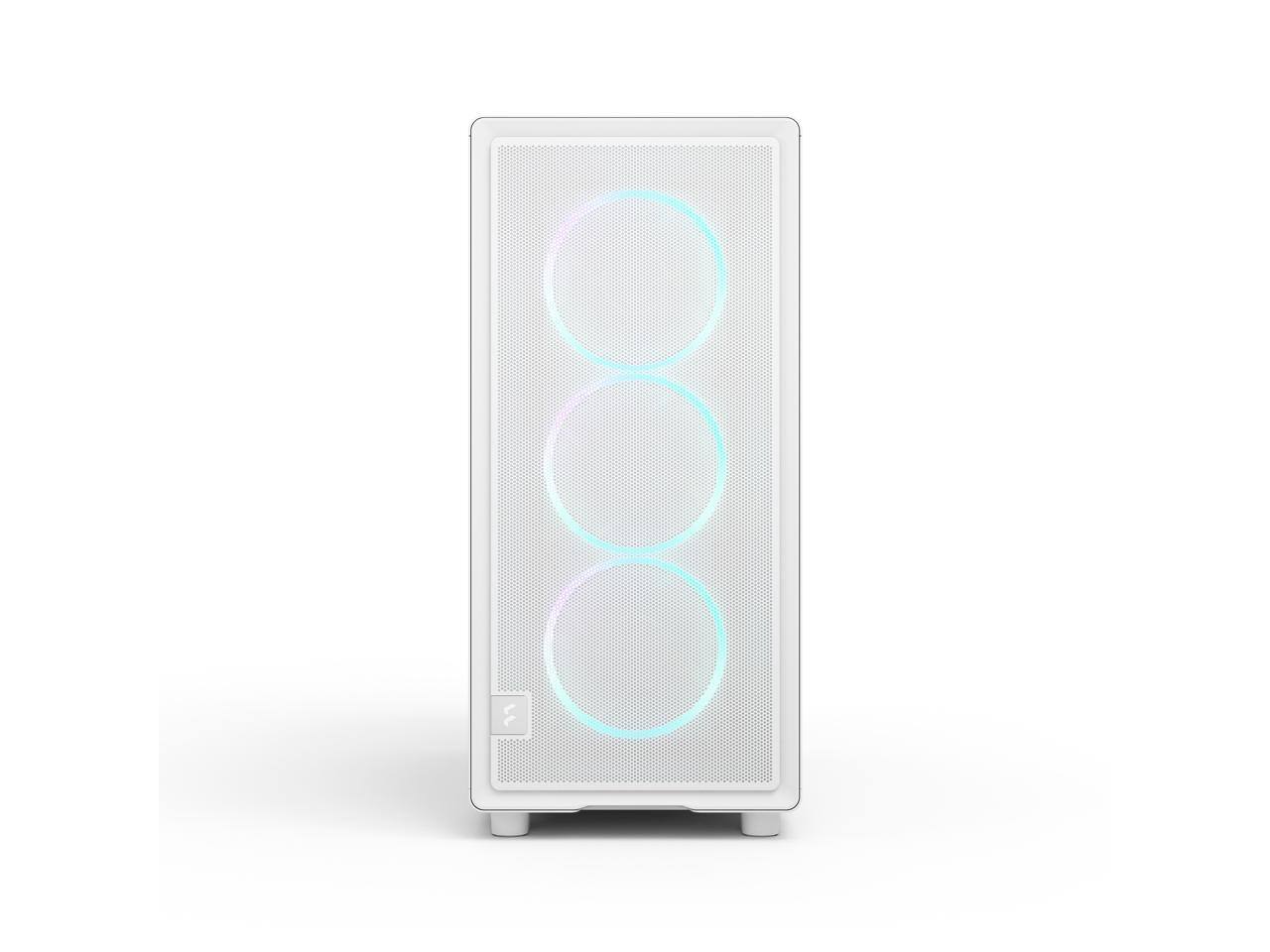 Alt View 5. Fractal Design - Fractal Design Epoch White RGB - Tempered Glass, Mesh Front, 3 RGB Fans, Spacious ATX/mATX/ITX Case - White.