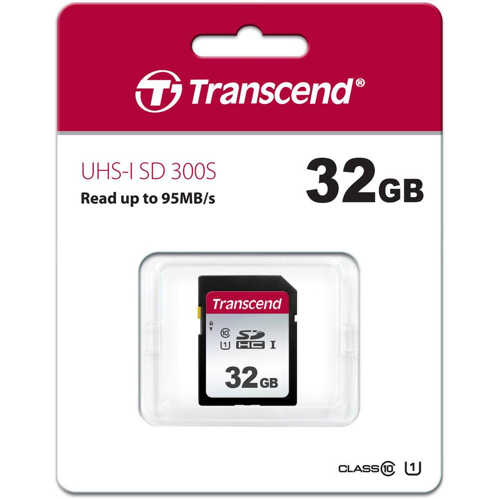 Transcend  
UHS-I SD 300S  
Read up to 95MB/s  
32GB  
CLASS 10  
U1