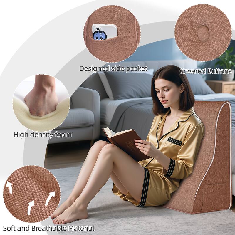 Designed side pocket, Covered buttons, High density foam, Soft and Breathable Material