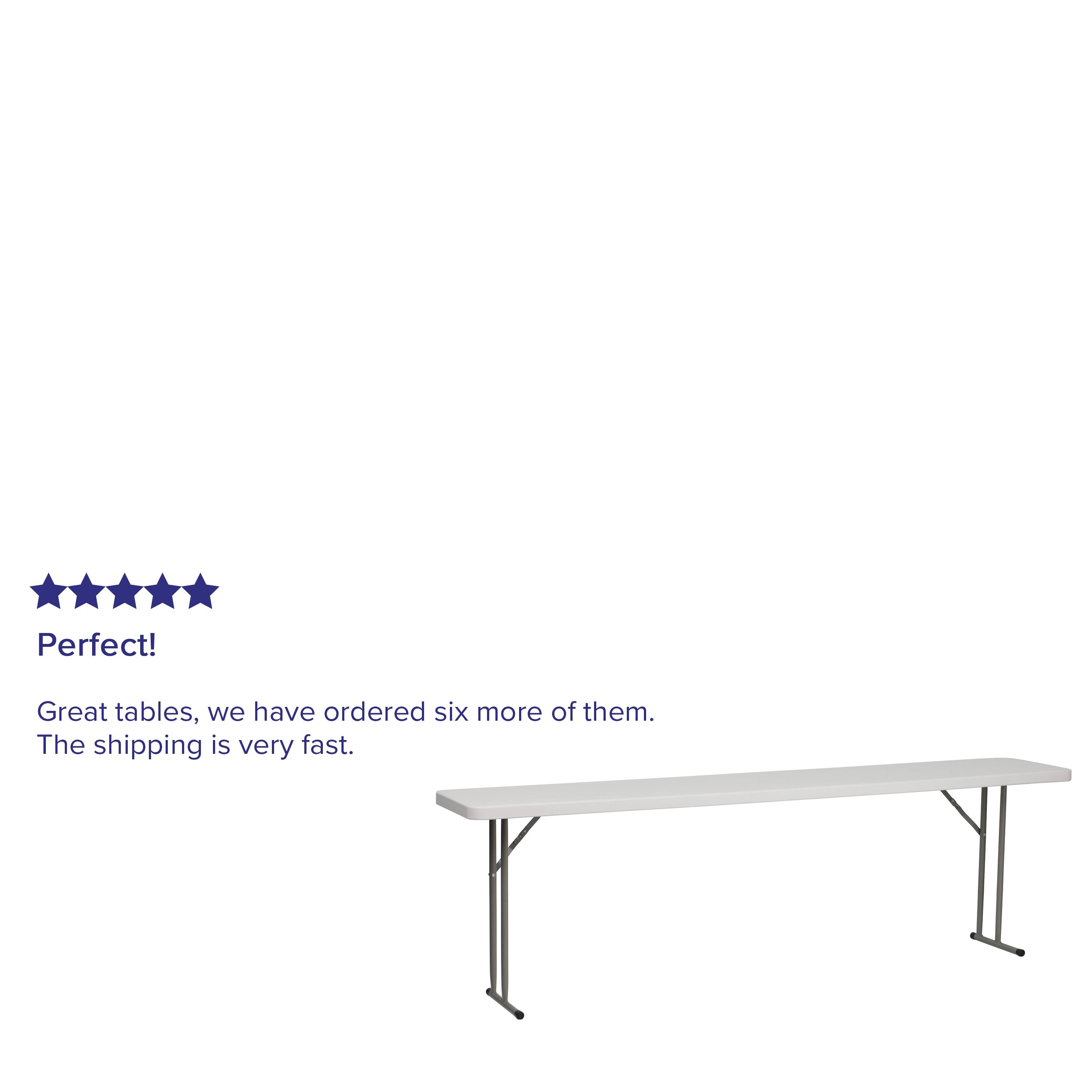 Perfect!  
Great tables, we have ordered six more of them.  
The shipping is very fast.