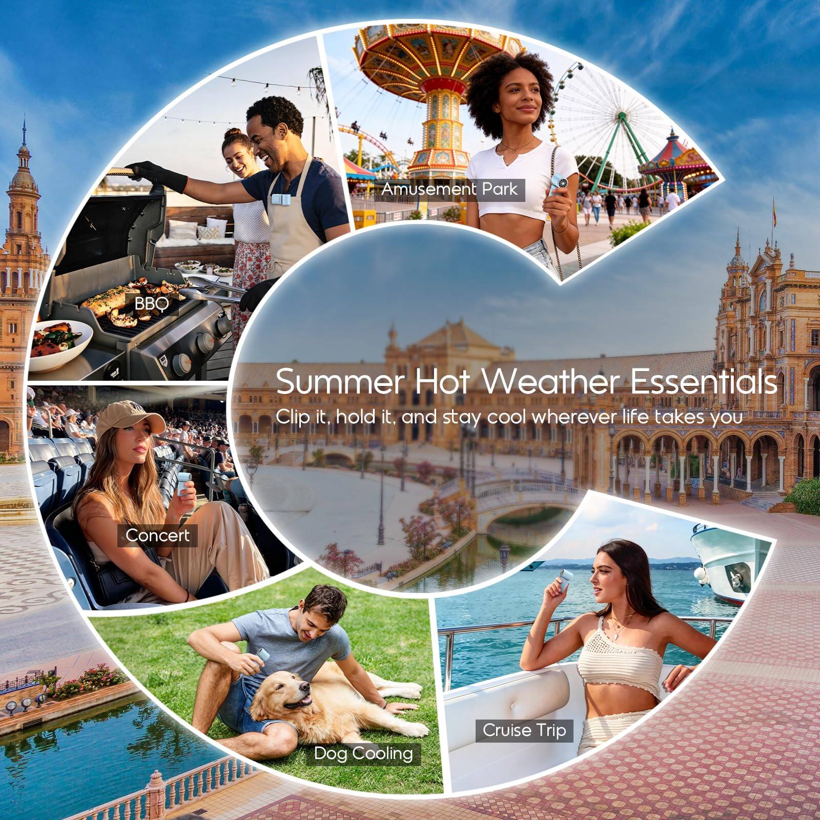 Amusement Park BBQ Summer Hot Weather Essentials BER

Clip it. hold it. and stay cool wherever life takes you

Concert Dog Cooling Cruise Trip