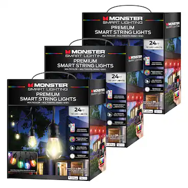 MONSTER SMART LIGHTING PREMIUM SMART STRING LIGHTS MULTICOLOR MULTIWHITE (RGBIC+WW)
24FT 12 LED LIGHTS
Features:
- APP CONTROL, VOICE CONTROL
- SOUND REACTIVE RGBIC FLOW
- ALL WEATHER DURABLE
- SCHEDULED ON/OFF
- CONNECT UP TO 36 LIGHTS FOR 72FT OF LIGHTING
- COMPATIBLE WITH Alexa, Google Assistant, and IFTTT
Monster Smart Lighting Premium Smart String Lights Multicolor Multiwhite (RGBIC+WW)
24FT 12 LED Lights
Monster Smart Lighting Premium Smart String Lights Multicolor Multiwhite (RGBIC+WW)
24FT 12 LED Lights
Monster Smart Lighting Premium Smart String Lights Multicolor Multiwhite (RGBIC+WW)
24FT 12 LED Lights
Monster Smart Lighting Premium Smart String Lights Multicolor Multiwhite (RGBIC+WW)
24FT 12 LED Lights
Monster Smart Lighting Premium Smart String Lights Multicolor Multiwhite (RGBIC+WW)
24FT 12 LED Lights
Monster Smart Lighting Premium Smart String Lights Multicolor Multiwhite (RGBIC+WW)