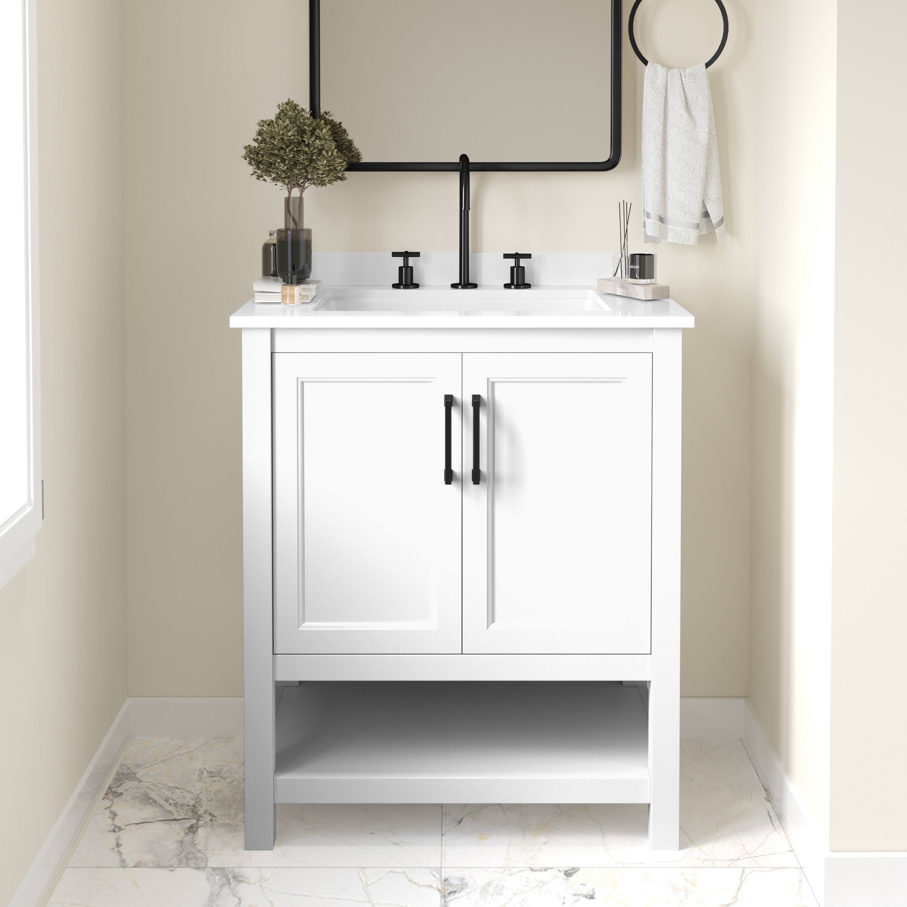 White Frame/Black Hardware