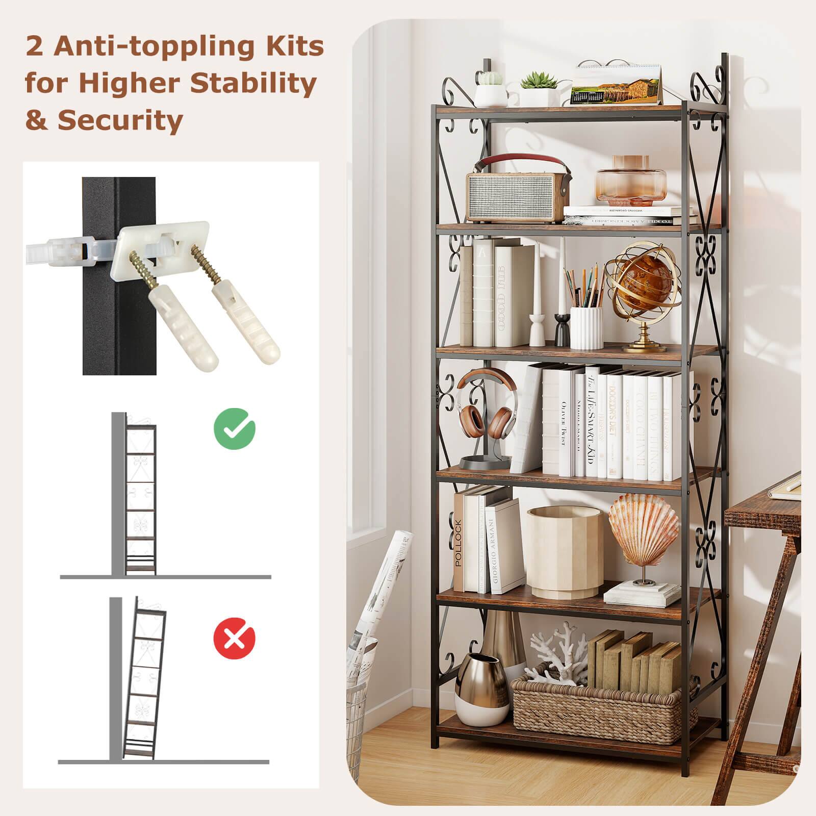 2 Anti-toppling Kits for Higher Stability & Security