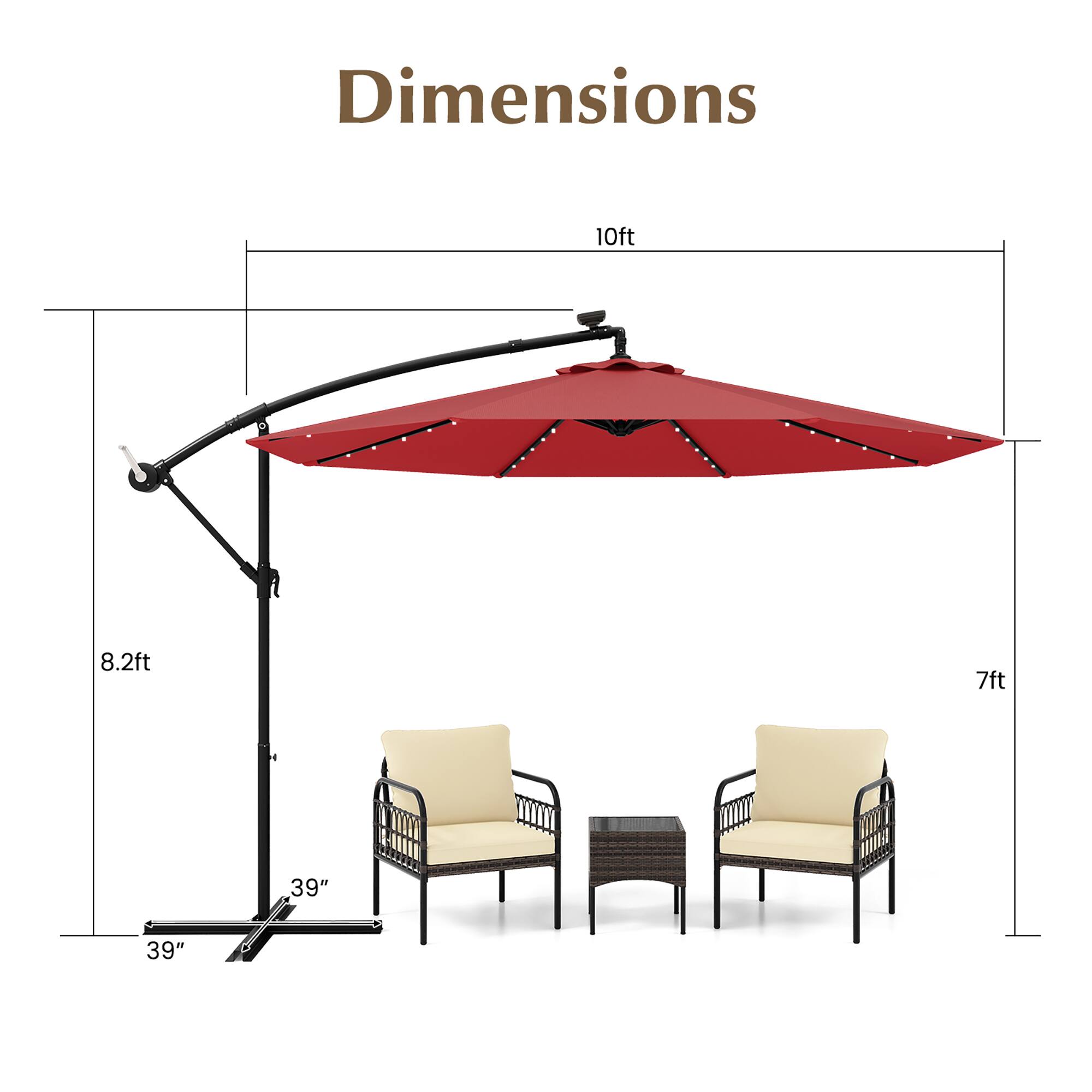 Dimensions: 10ft, 8.2ft, 7ft, 39", 39"
