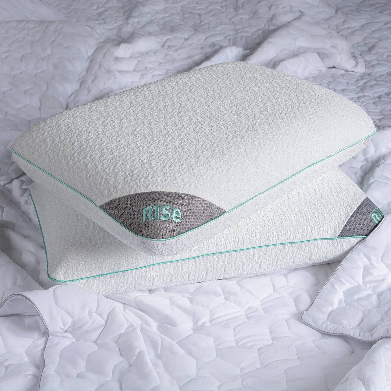 Angle. Bedgear - Rise Performance® Pillow - White, Standard - White.