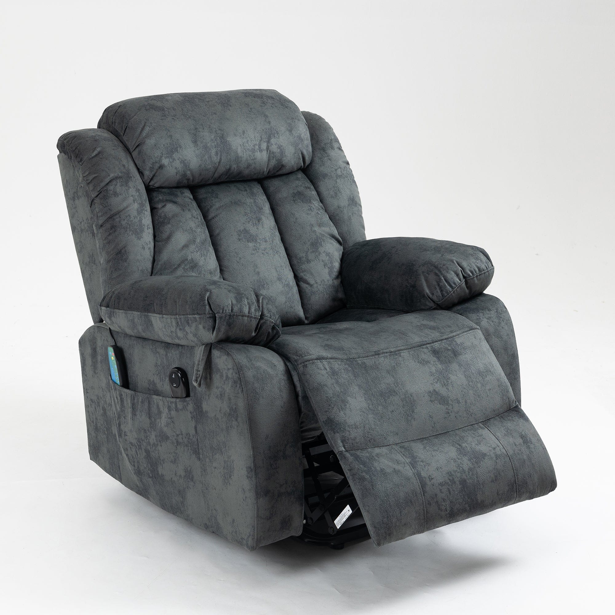 Boyel Living - Power Lift Recliner Chair for Elderly Massage Heating USB Port Living Room Furniture - Grayish Blue