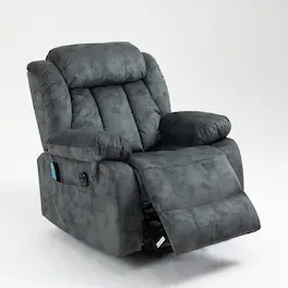 Boyel Living - Power Lift Recliner Chair for Elderly Massage Heating USB Port Living Room Furniture - Grayish Blue
