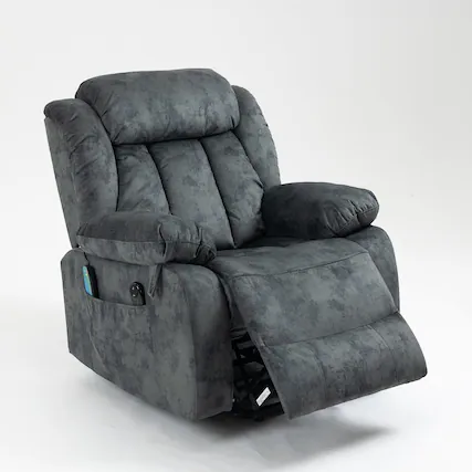 Front. Boyel Living - Power Lift Recliner Chair for Elderly Massage Heating USB Port Living Room Furniture - Grayish Blue.