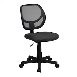 Emma + Oliver - Mid-Back Mesh Swivel Task Office Chair with Curved Square Back - Gray