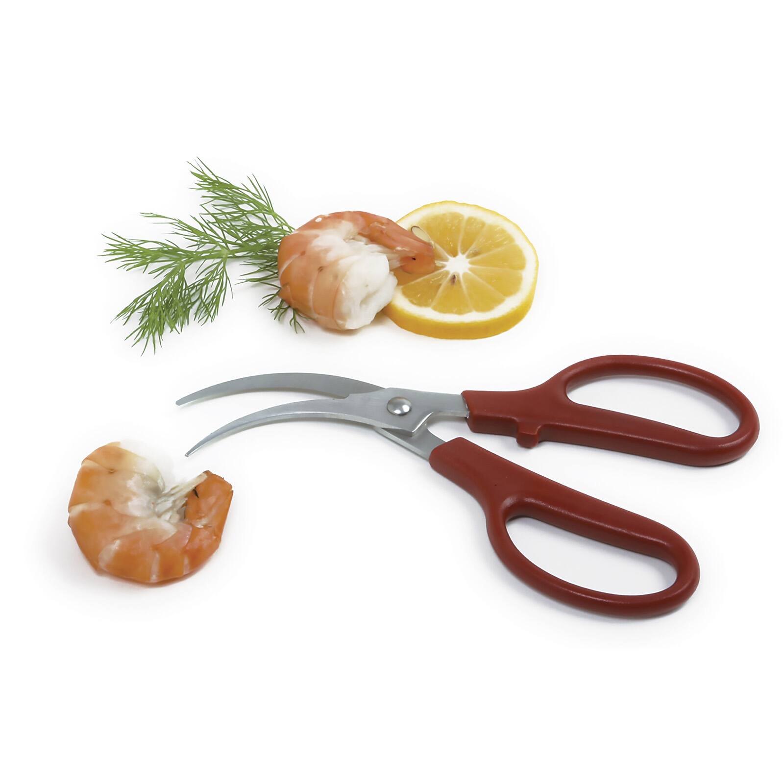 Alt View 3. Norpro - Shrimp and Prawn Deveiner and Peeler Shears, 6.5-Inch - Red.