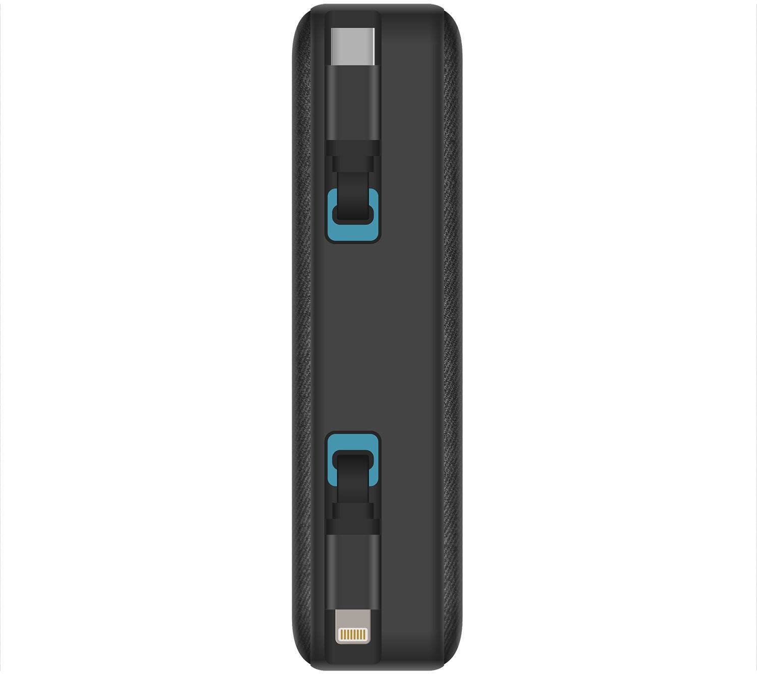 Left. myCharge - RetractaCharger 10,000 mAh Portable Charger for Most USB-C and Apple Devices - Black.