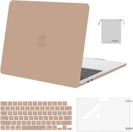 mosiso - Case for 2026-2022 MacBook Air 13 inch Case M5 A3449 M4 A3240 M3 A3113 M2 A2681, Shell&Keyboard Cover&Screen Film&Pouch - Bronze Brown