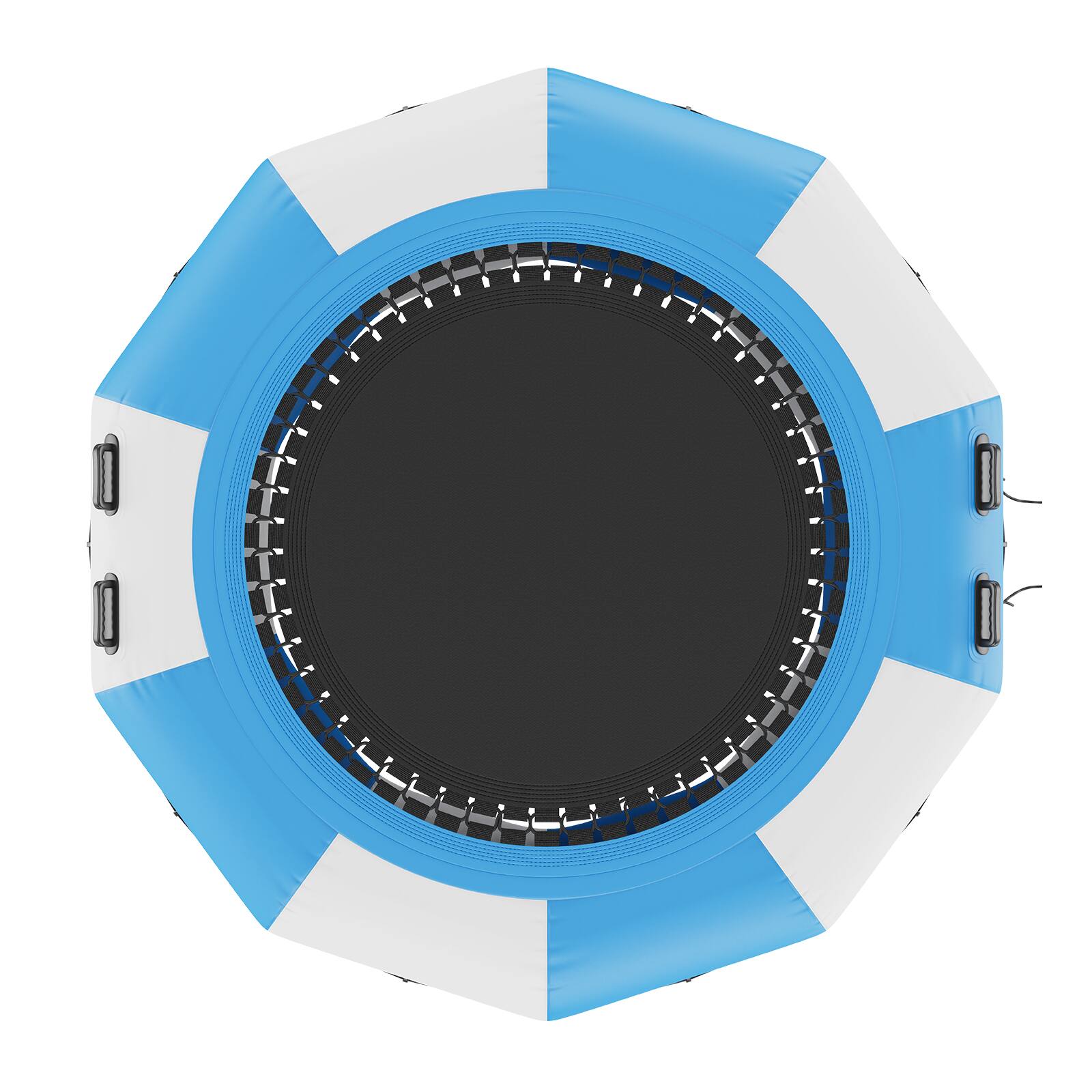 Alt View 5. VEVOR - Inflatable Water Bouncer, 10ft Recreational Water Trampoline, Portable Bounce Swim Platform with 3-Step Ladder - Blue, white.