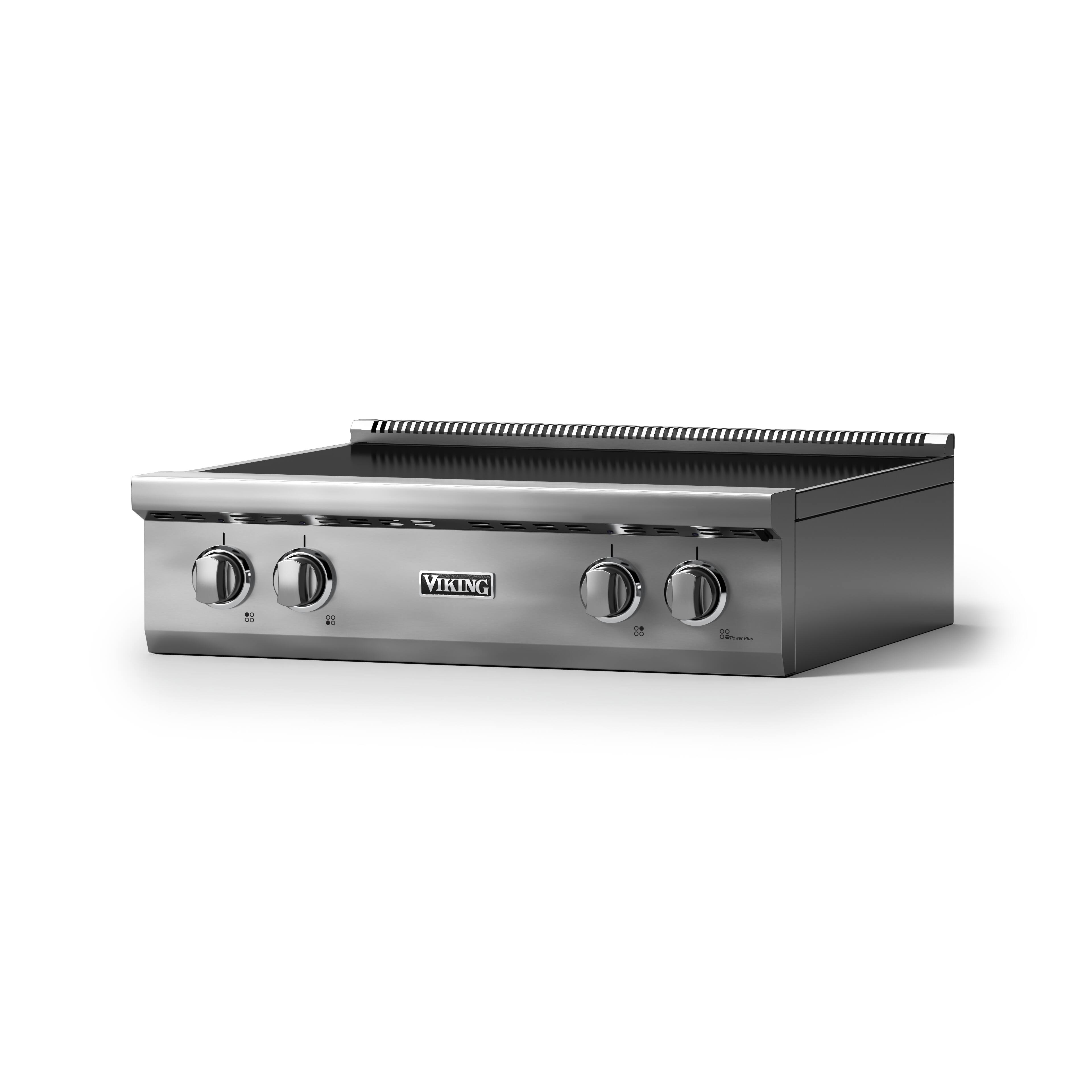 Angle. Viking - 30 in. Wide 4 Element Electric Induction Rangetop - Stainless Steel - Stainless Steel.
