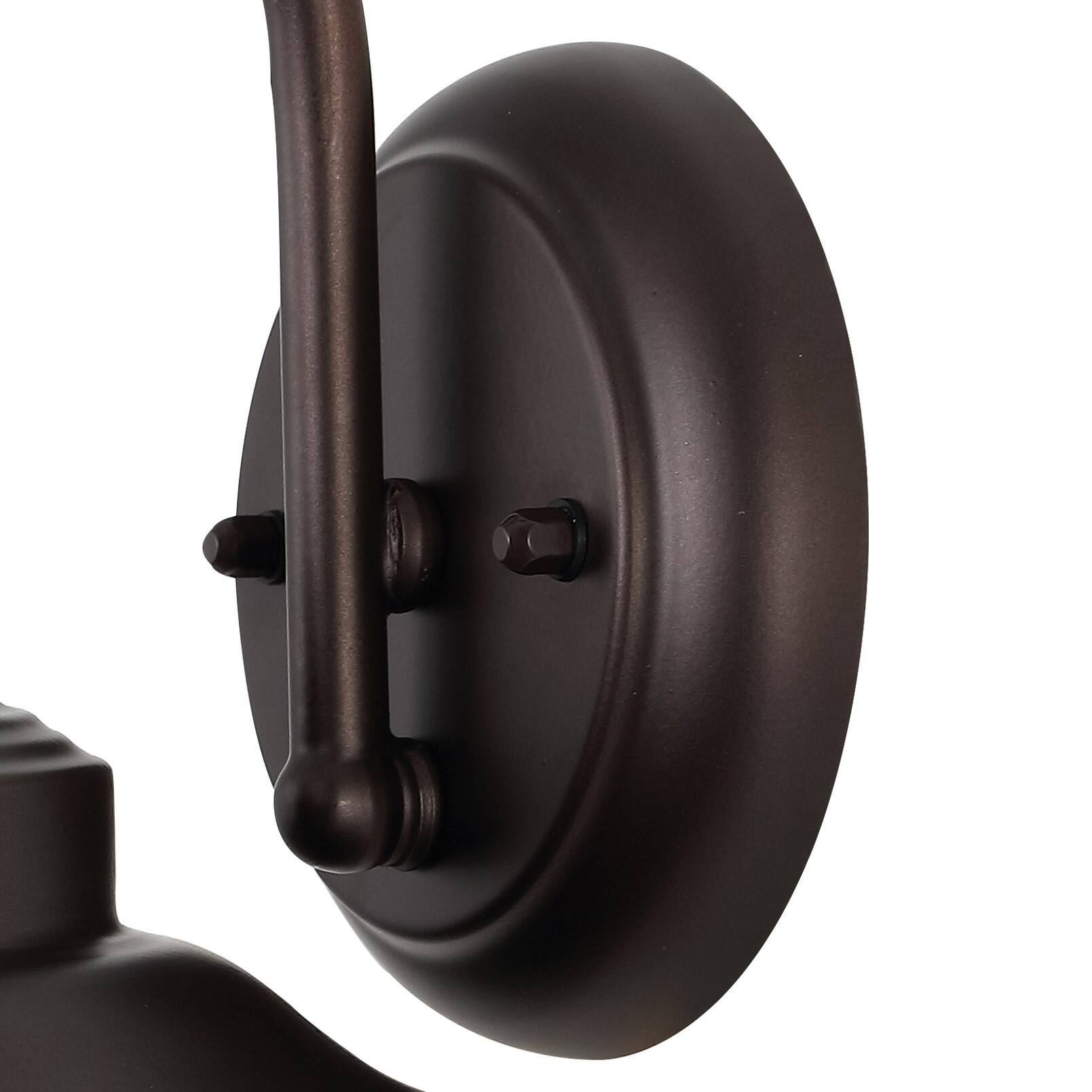 Alt View 6. Jonathan Y - Rodanthe 8.25" 1-Light Farmhouse Industrial Iron/Glass Outdoor LED Sconce, Oil Rubbed Bronze/Clear - Oil Rubbed Bronze/Clear.