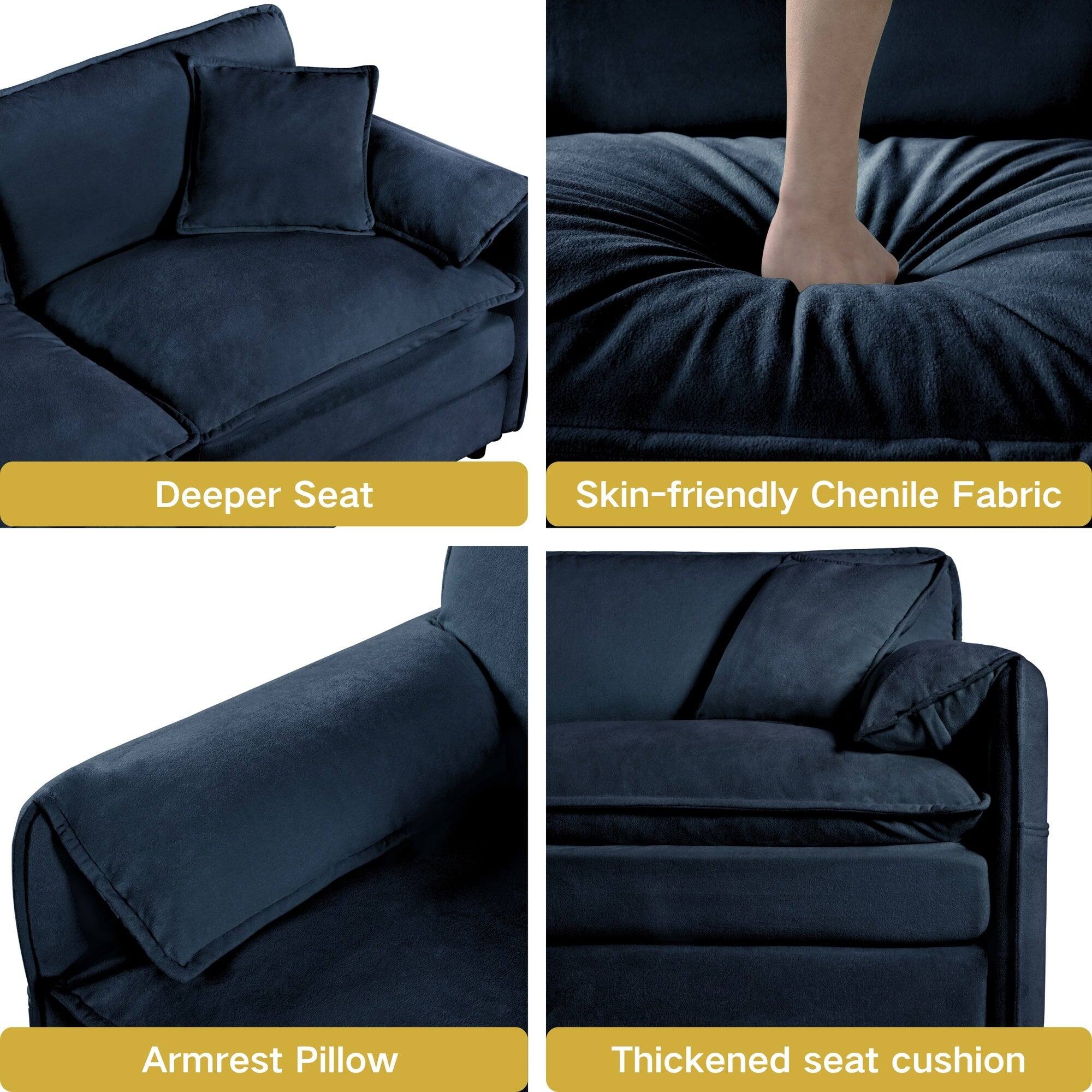 - Deeper Seat
- Skin-friendly Chenile Fabric
- Armrest Pillow
- Thickened seat cushion