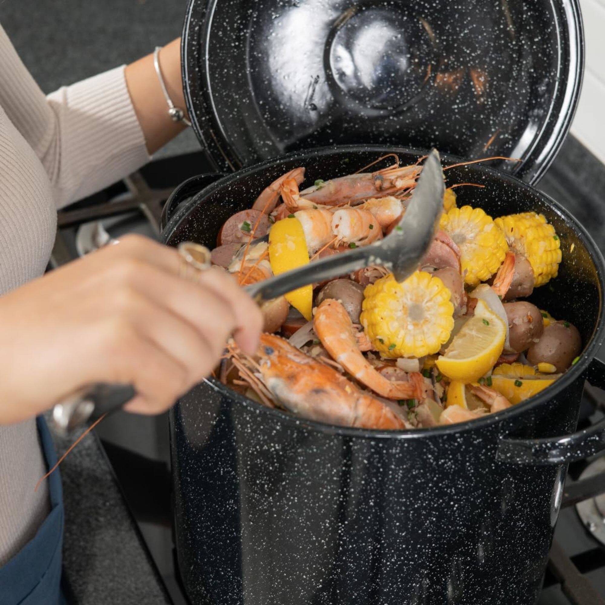 Alt View 5. Granite Ware - Granite Ware Stock Pot, 15.5 Qt - Speckled Black - Speckled Black.