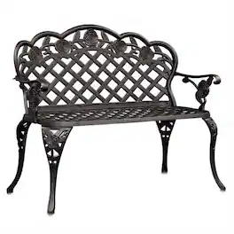 Hivvago - Cast Aluminum Outdoor Garden Bench - Antique Copper