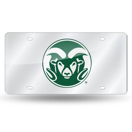 Front. Rico Industries - Colorado State University Rams Mirrored Laser Cut License Plate Laser Tag - Multi.