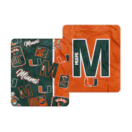 Logo Brands - Miami Hurricanes 50" x 60" Dream Weave Throw Blanket - Hunter Green