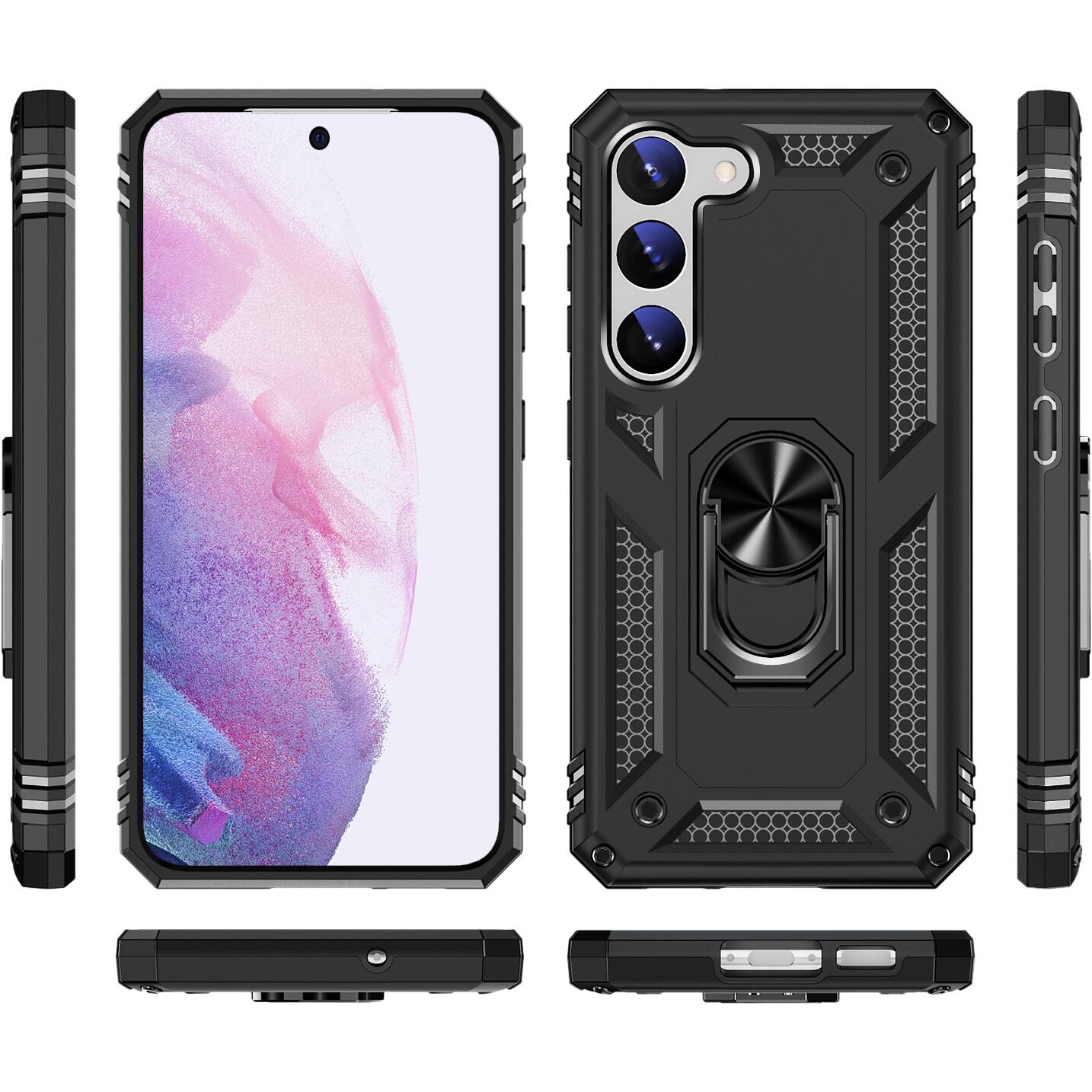 Alt View 14. SaharaCase - Military Kickstand Series with Belt Clip Case for Samsung Galaxy S23+ - Black.