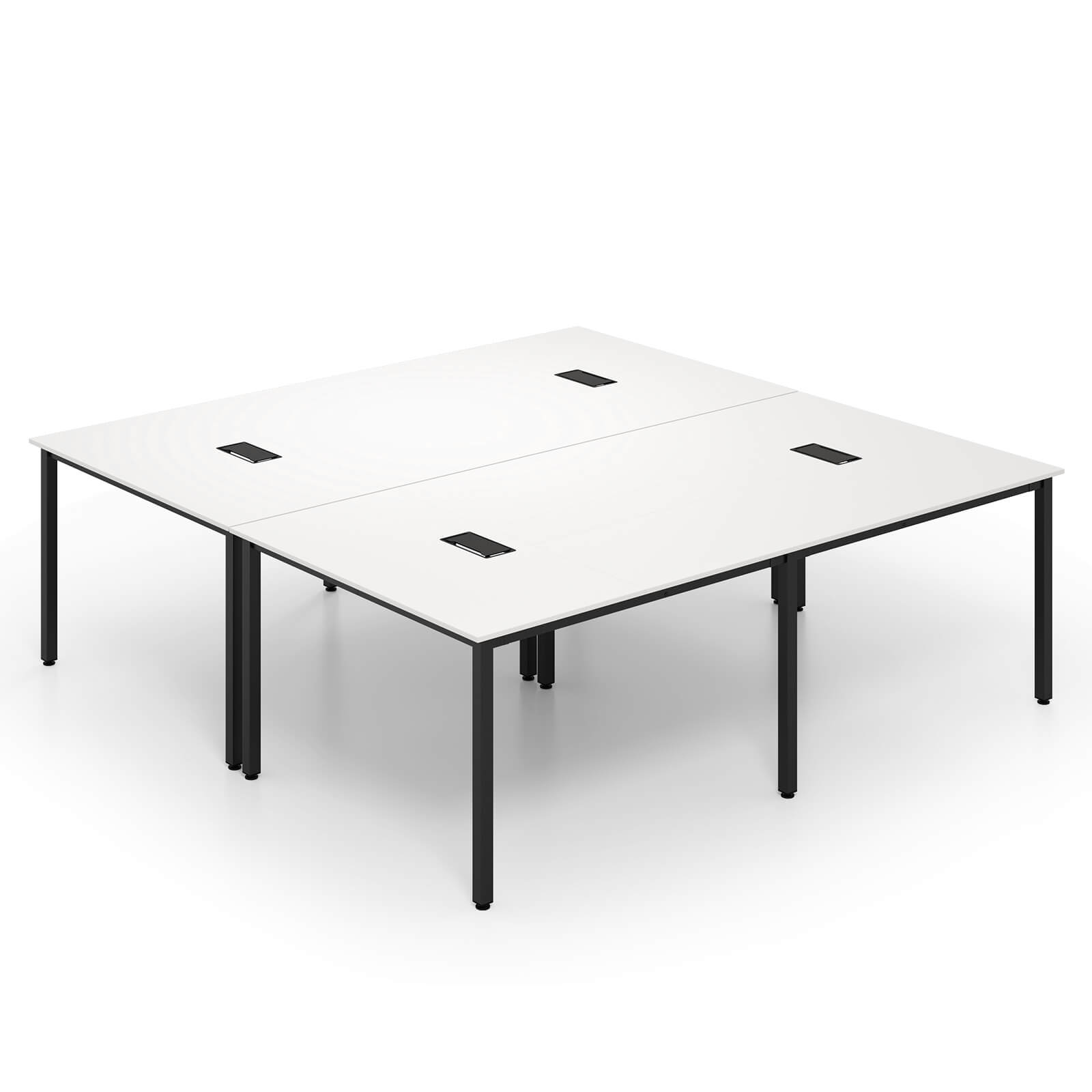 Alt View 7. Costway - Costway 2 PCS 95" x 48" Large Meeting Table Seats up to 10 People 2 Cable Grommets for Office - White.