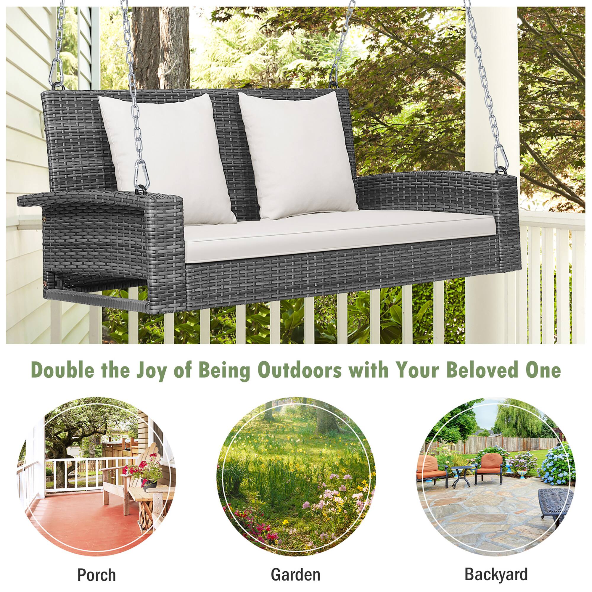 Double the Joy of Being Outdoors with Your Beloved One

Porch  
Garden  
Backyard
